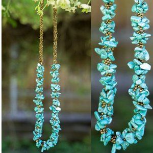 NWOT Sasa Designs Turquoise Kumihimo Chain